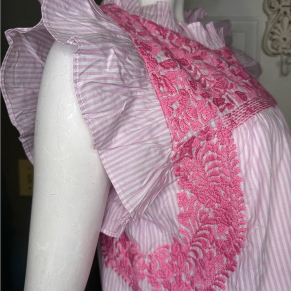 J Marie embroidered Carmel Top size L Retail $118.  #128 - Picture 8 of 12